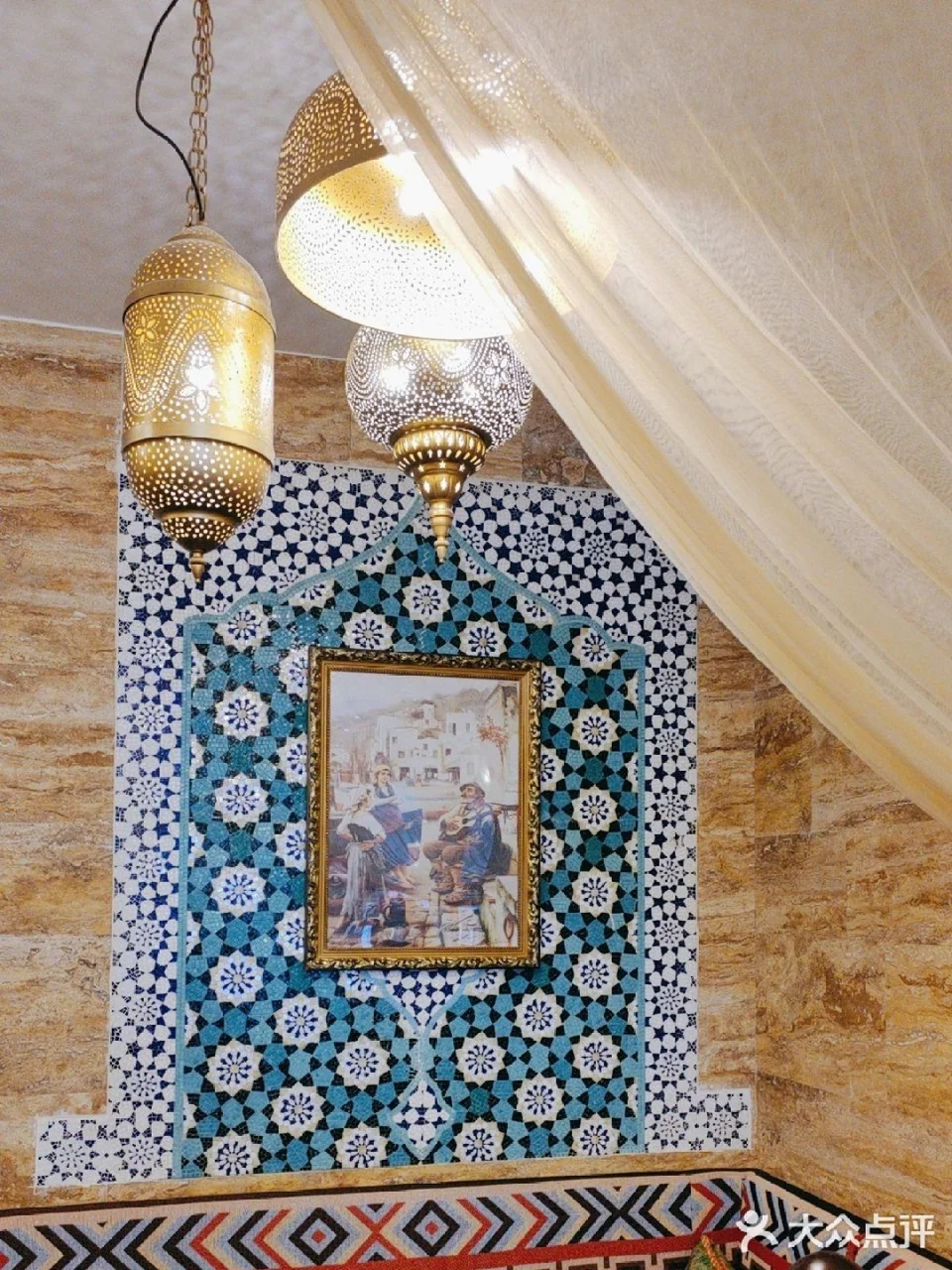 Turkish mosaic tiles and hanging lamps at PAMUKKALE Longhua